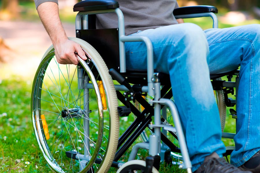 Wheelchair in a park